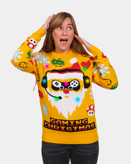 LED Santa Gamer Christmas Sweater