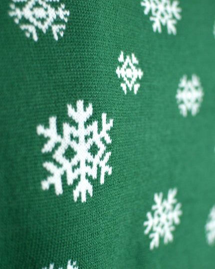 Family Christmas Sweater Green "Holly Jolly" with Sequins