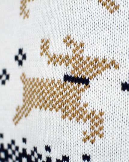 Jersey Blanco Chic de Navidad para Mujeres con Tema de Alaska