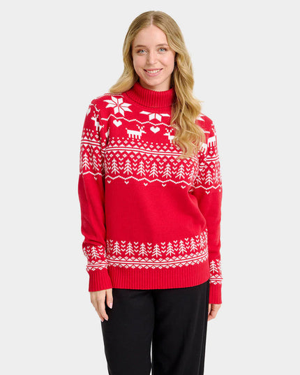 Women's Christmas Sweater "Greenlandish" with Roll Neck in Organic Cotton