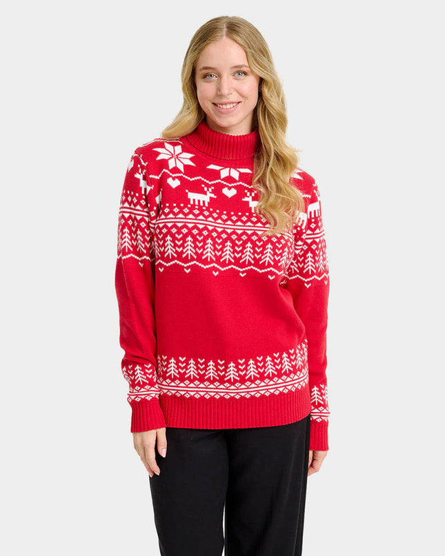 "Greenlandish" Turtleneck Christmas Sweater for Couples in Cotton