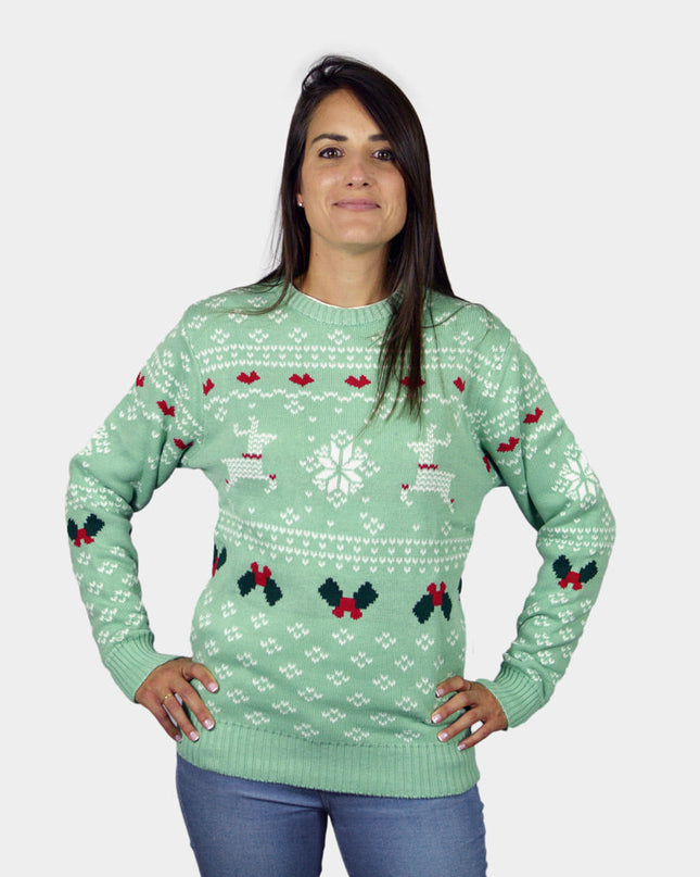 Kids Christmas Sweater Green Sweet Christmas Theme
