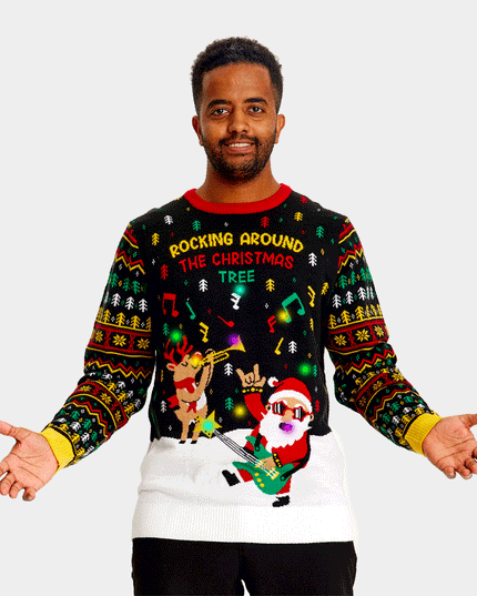 Light-Up LED Santa Rocker Sweater til kvinder