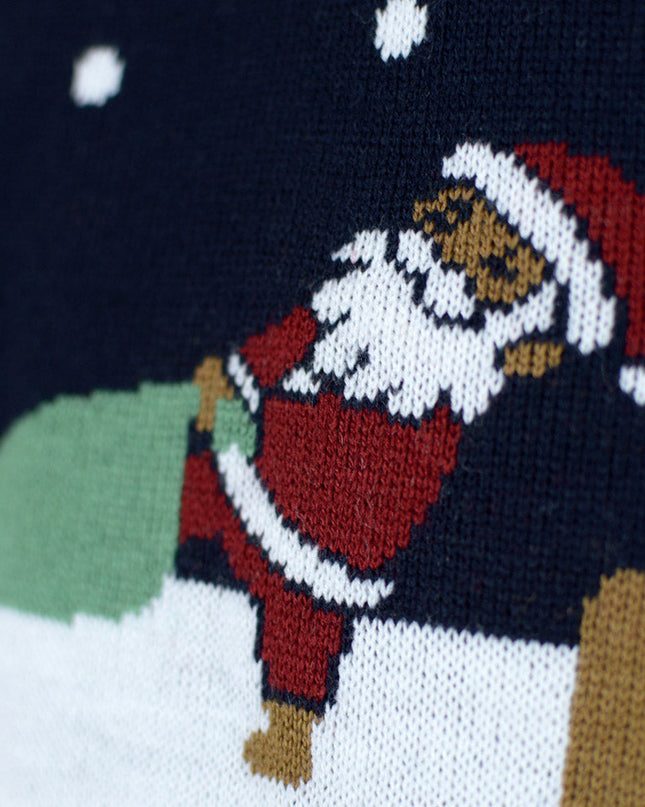 Kvinders lysende LED blå glædelig juletrøje