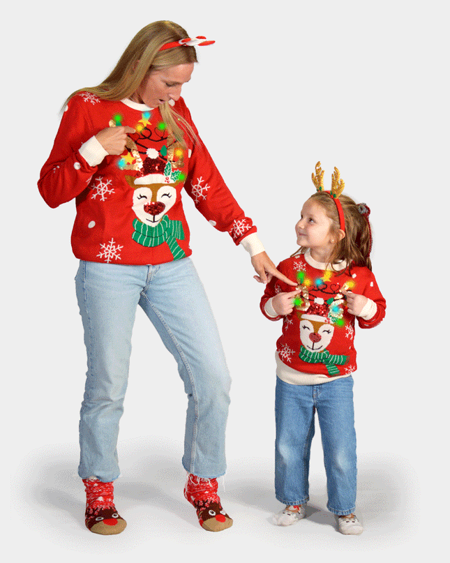 LED Shiny Reindeer Christmas Sweater for Women