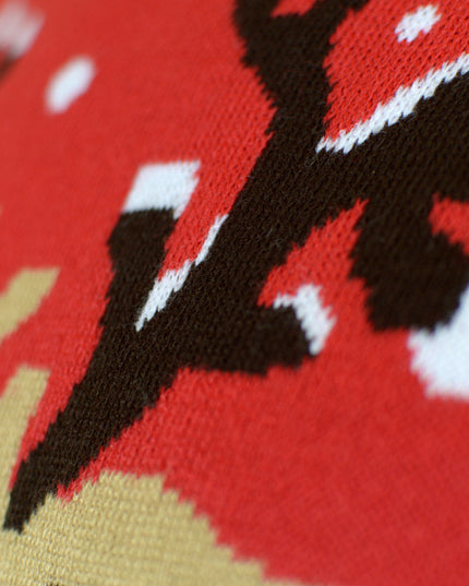 Reindeer Christmas Sweater with Organic Cotton Scarf for Women