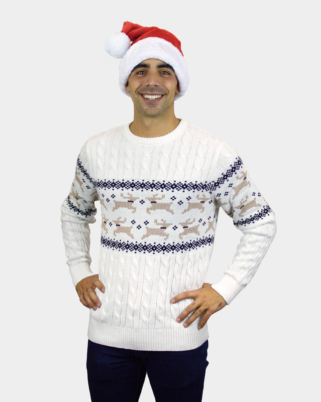Men's Chic White Alaska Christmas Sweater