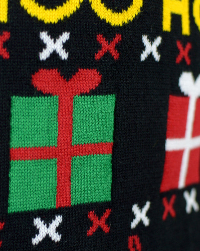 Jersey de Navidad de algodón orgánico para hombres con Santa, regalos y muñecos de nieve