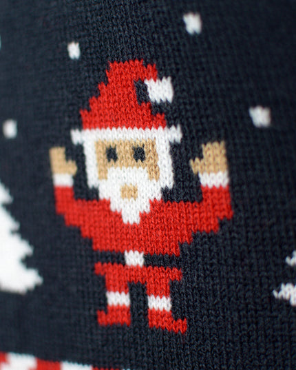 Men's Blue Christmas Cardigan with Polar Stars