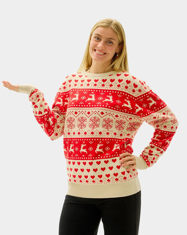 Organic Cotton Christmas Sweater for Men with Hearts
