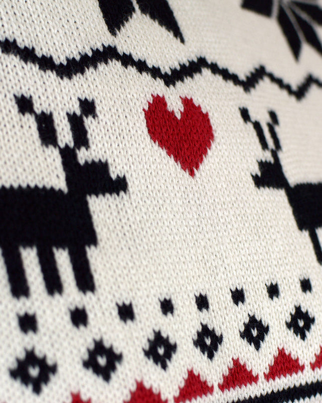 Jersey navideño beige chic con cuello enrollado para hombres