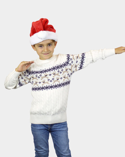 Jersey navideño blanco chic para hombres con diseño de Alaska