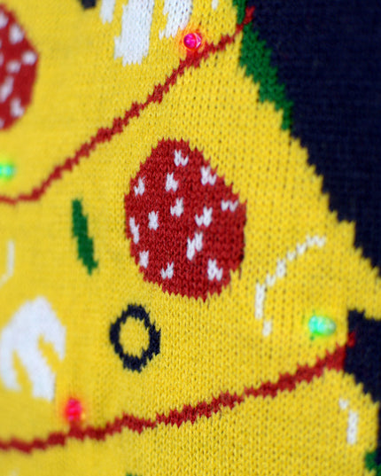 Jersey de Navidad Luminosa LED para Hombres con Comida Navideña