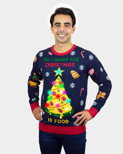 LED Christmas Food Sweater for Men