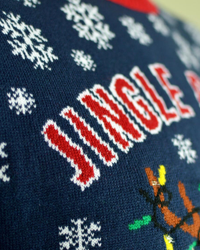 Suéter navideño LED luminoso para hombres con campanas de jingle