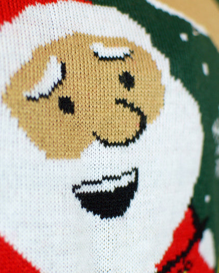 LED Santa Christmas Sweater for Men with Tied Design