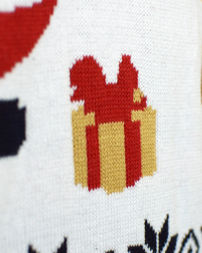 Jersey navideño azul para hombres con Santa y Rudolph