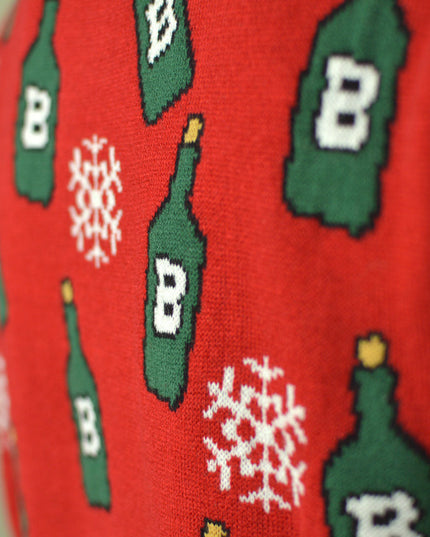 Jersey de Navidad para Hombres con Reno y Abrebotellas