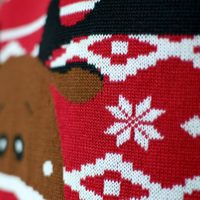 Red Rudolph Sweater with Scarf for Men