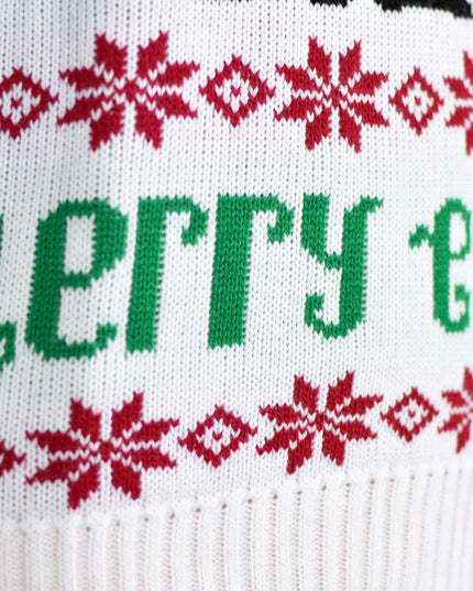 Jersey de Navidad para Hombres Azul Cielo con Rudolph y Santa Claus