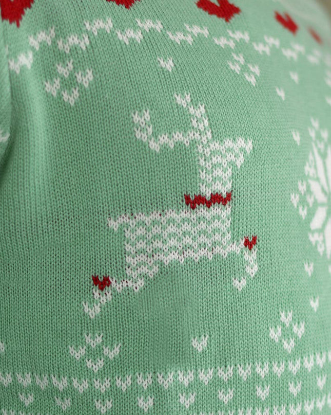 Jersey de Navidad para Hombres Verde Diseño de Dulce Navidad