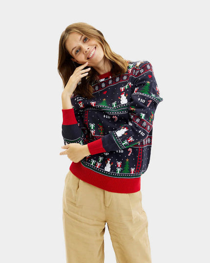 Retro Video Game Christmas Sweater for Women