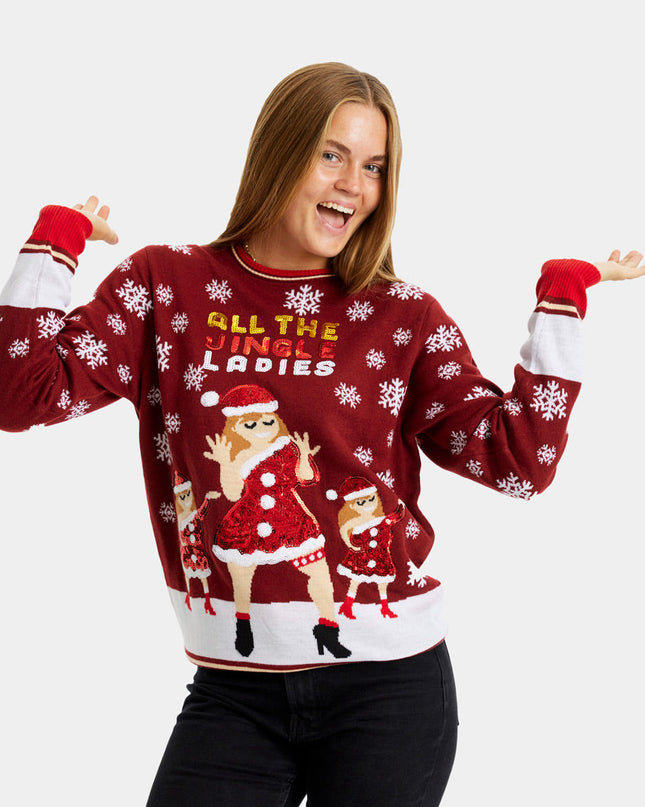 Women's Jingle Ladies Sequined Christmas Sweater