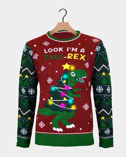 LED juletræ-Rex par juletrøje