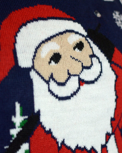 Women's LED Christmas Sweater with Golf Santa