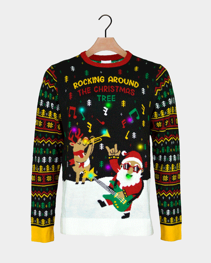 Light-Up LED Santa Rocker Sweater til kvinder
