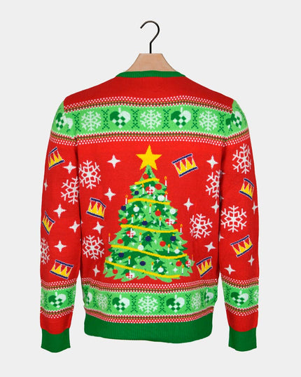 Women's Red LED Christmas Sweater with Christmas Tree