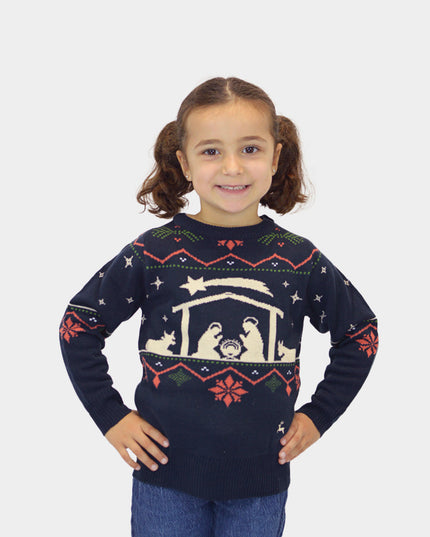 Family Christmas Sweater with Nativity Theme