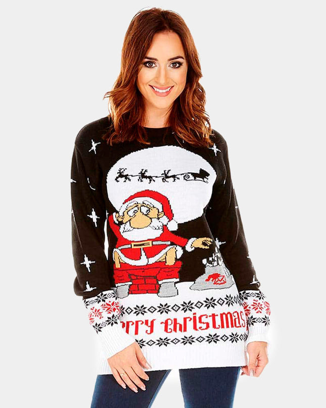 Women's Santa Unloading Christmas Sweater