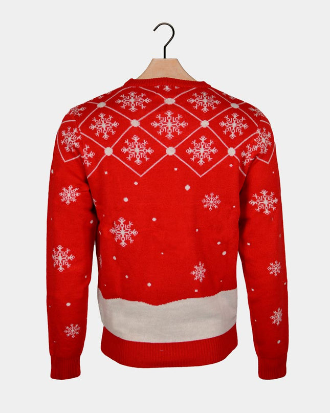 Christmas Sweater for Men Santa Claus Coming Down the Chimney