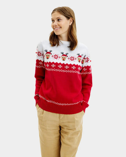Jersey de Navidad de Reno Adorable para Mujeres