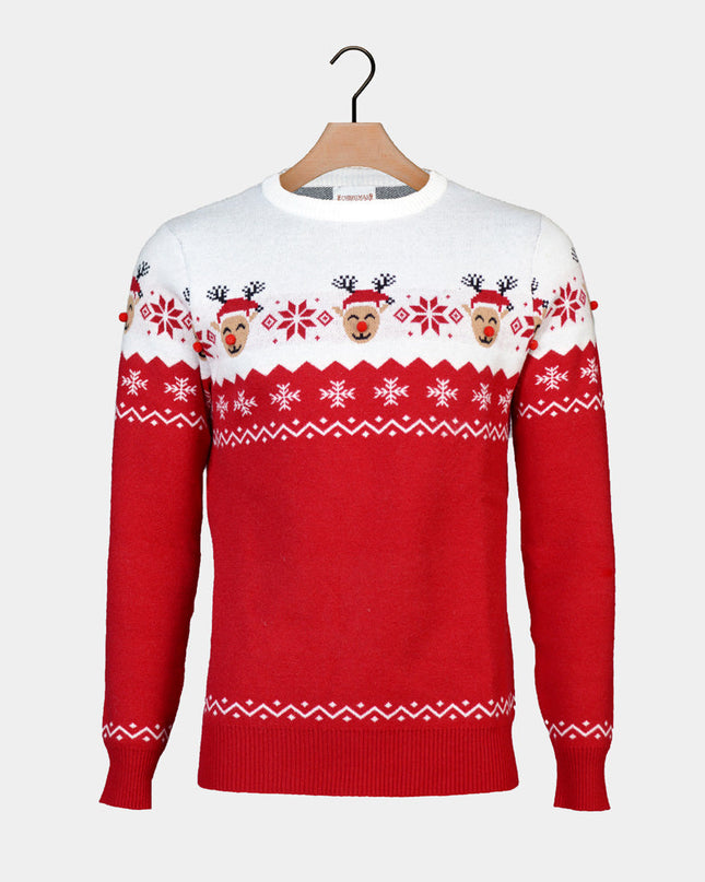 Adorable Reindeer Couples Christmas Sweater