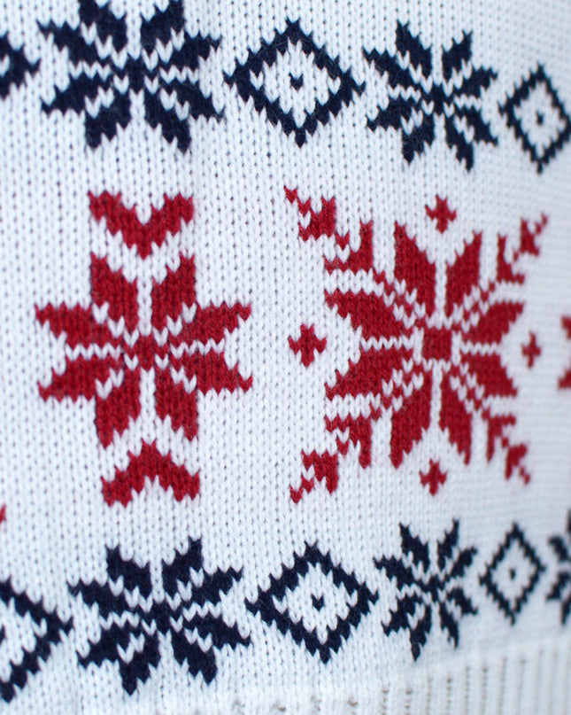 Kids Christmas Sweater Red with Reindeer and Snow