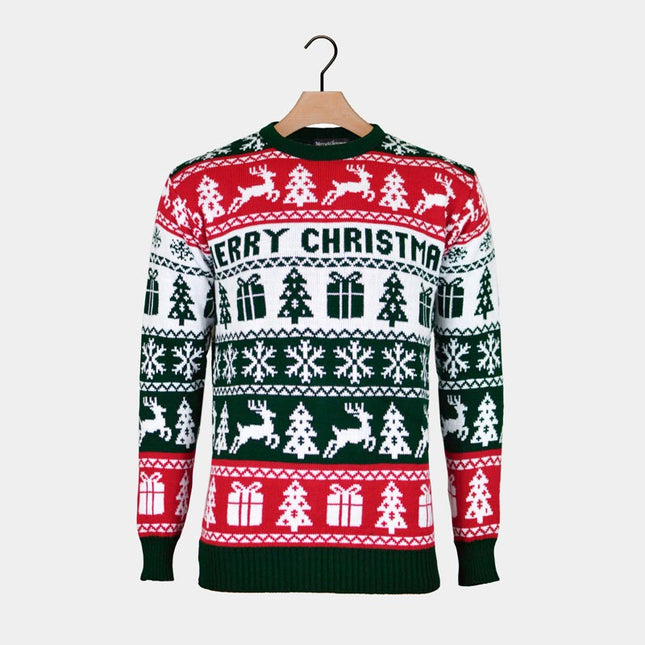 Green, Red, and White Merry Christmas Sweater 2022