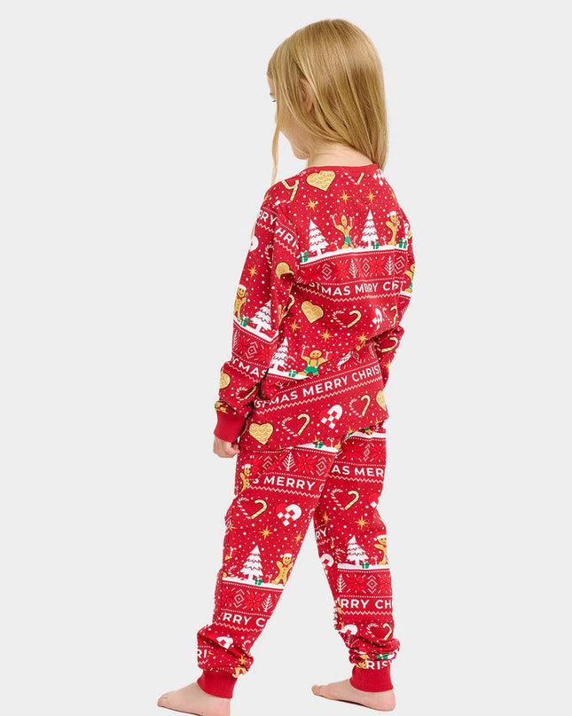 Kids Red Christmas Pajamas with Cookies