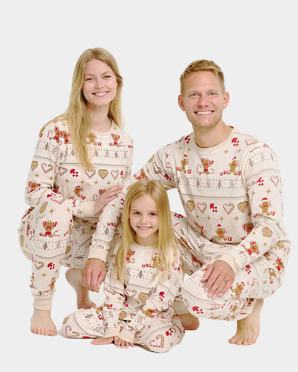 Kids' Beige Christmas Pajamas with Cookies