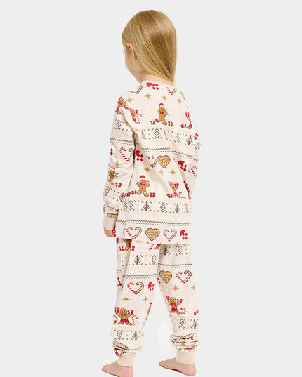 Kids' Beige Christmas Pajamas with Cookies