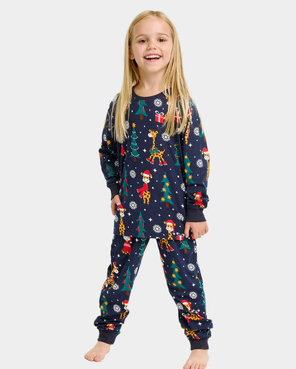 Kids' Christmas Pajamas with Giraffes