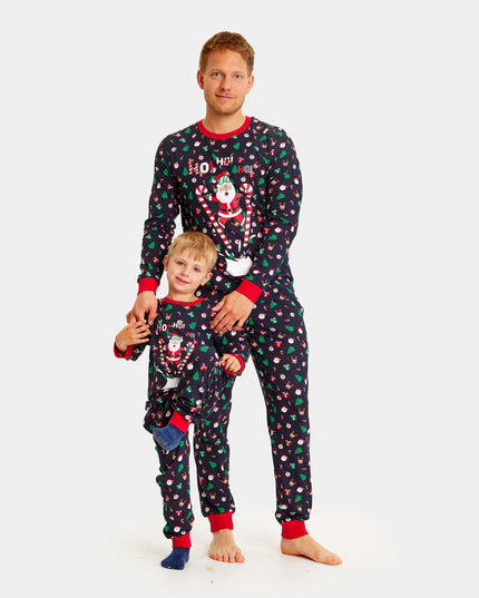 Kids Christmas Pajamas Santa Skier