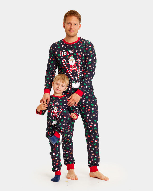 Kids Christmas Pajamas Santa Skier