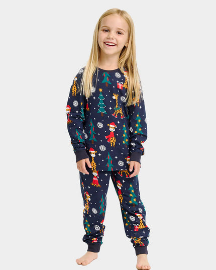 Kids' Christmas Pajamas with Giraffes