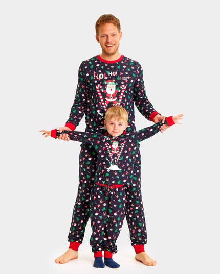 Kids Christmas Pajamas Santa Skier