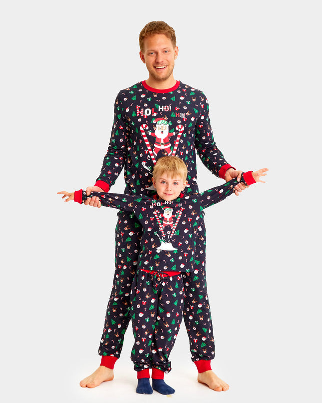 Kids Christmas Pajamas Santa Skier