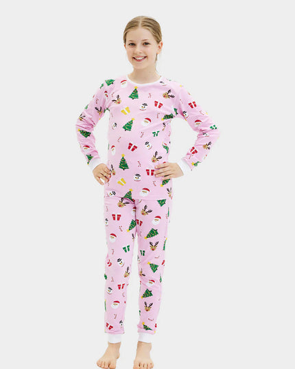 Pink Family Christmas Pajamas with Holiday Patterns