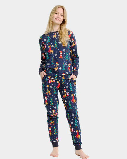 Unisex Christmas Pajamas with Giraffes