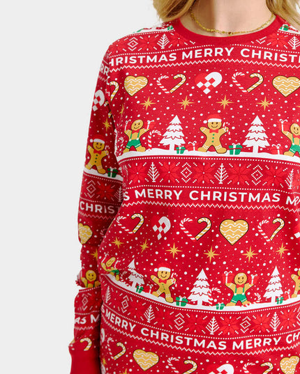 Unisex Adult Red Christmas Pajamas with Cookies